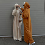 Load image into Gallery viewer, Hooded Sweatshirt Abaya | Hoodie Abaya With Pockets (AA125)