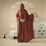 Load image into Gallery viewer, 5-Piece Set Farasha Abaya, Premium Farasha Textured Open Abaya (ABA095)