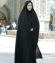 Irani Rida (Without Sleeves) - Firdaus Matte Finish Pure Black Fabric