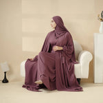 Load image into Gallery viewer, 5-Piece Set Farasha Abaya, Premium Farasha Textured Open Abaya (ABA095)