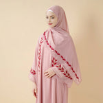Load image into Gallery viewer, Elegant Crew Neck Long Sleeve Chiffon Abaya Dress with Matching Headscarf (AA230)