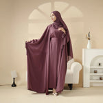 Load image into Gallery viewer, 5-Piece Set Farasha Abaya, Premium Farasha Textured Open Abaya (ABA095)