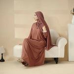 Load image into Gallery viewer, 5-Piece Set Farasha Abaya, Premium Farasha Textured Open Abaya (ABA095)