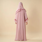 Load image into Gallery viewer, Elegant Crew Neck Long Sleeve Chiffon Abaya Dress with Matching Headscarf (AA230)