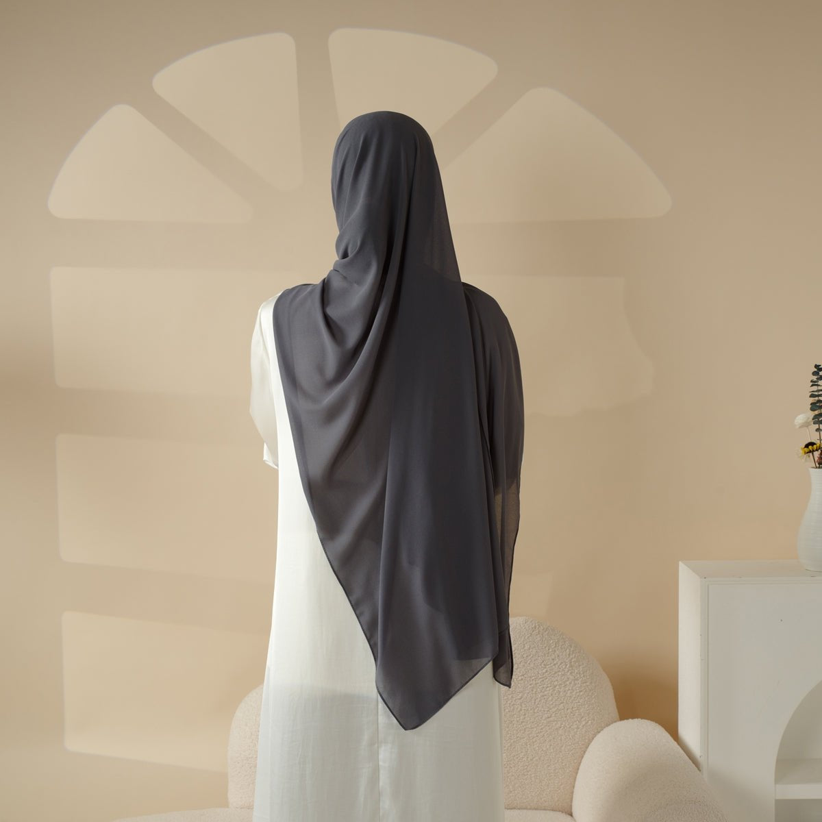 Plain Chiffon Shawl, Extra Fine Chiffon Hijab (AH067)