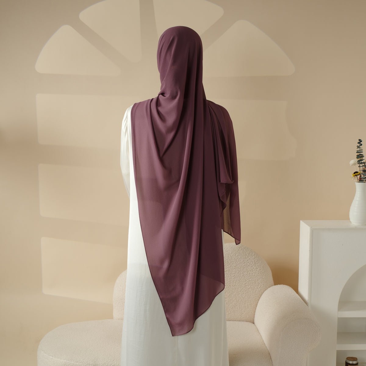 Plain Chiffon Shawl, Extra Fine Chiffon Hijab (AH067)
