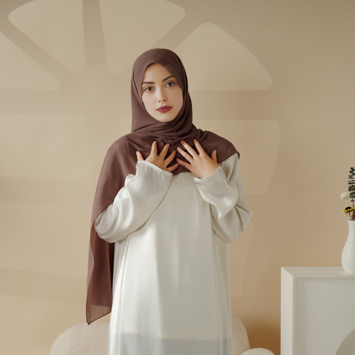 Plain Chiffon Shawl, Extra Fine Chiffon Hijab (AH067)
