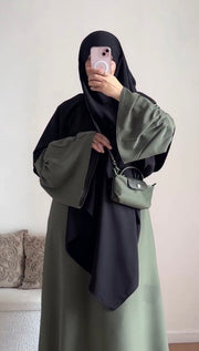 Frill Sleeves Abaya & Khimar Set