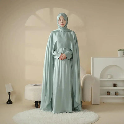Luxury Wedding Abaya 3-Piece Bridal Abaya Set (ABA044)