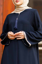 Load image into Gallery viewer, Saira Zipper Abaya With Beautiful Sleeve