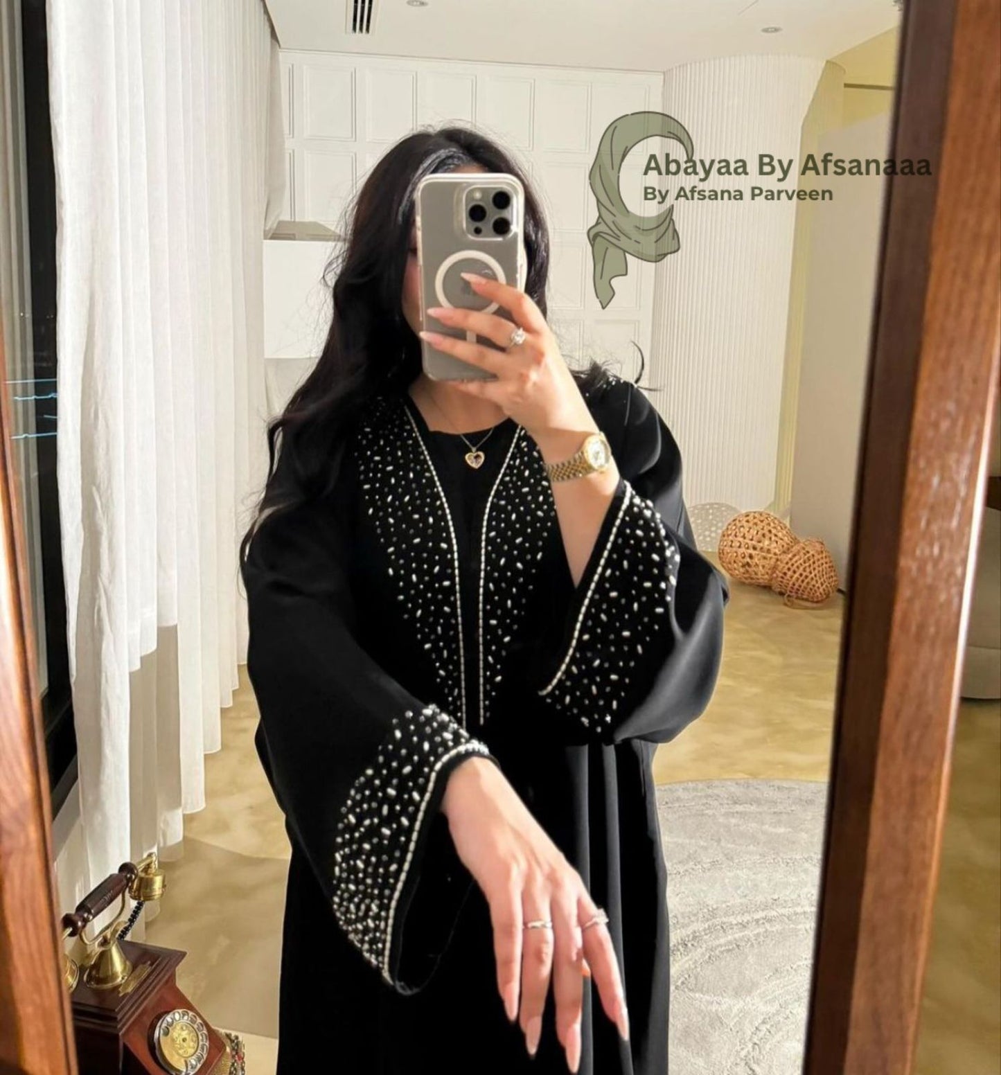 Beautiful unique handwork pattern abaya