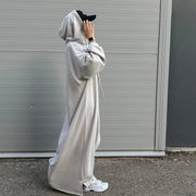 Hooded Sweatshirt Abaya | Hoodie Abaya With Pockets (AA125)