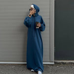 Load image into Gallery viewer, Hooded Sweatshirt Abaya | Hoodie Abaya With Pockets (AA125)
