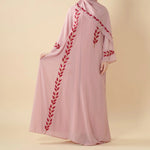 Load image into Gallery viewer, Elegant Crew Neck Long Sleeve Chiffon Abaya Dress with Matching Headscarf (AA230)
