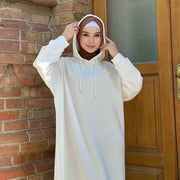 Hooded Sweatshirt Abaya | Hoodie Abaya With Pockets (AA125)