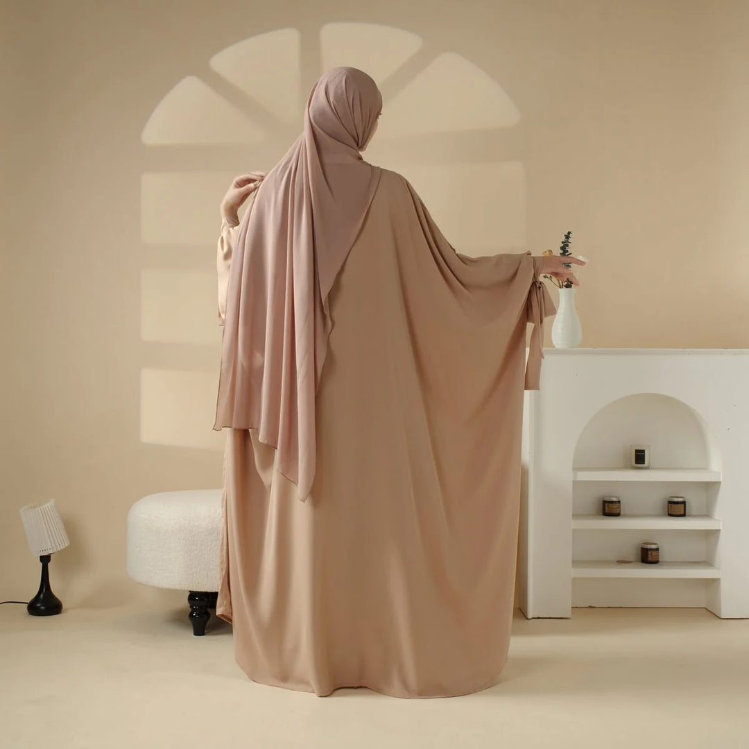 5-Piece Set Farasha Abaya, Premium Farasha Textured Open Abaya (ABA095)