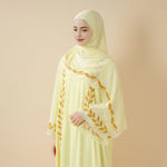 Load image into Gallery viewer, Elegant Crew Neck Long Sleeve Chiffon Abaya Dress with Matching Headscarf (AA230)
