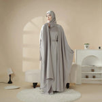 Load image into Gallery viewer, 5-Piece Set Butterfly Abaya With Niqab, Loose Full Cover Satin Abaya (ABA019)
