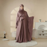 Load image into Gallery viewer, 5-Piece Set Butterfly Abaya With Niqab, Loose Full Cover Satin Abaya (ABA019)
