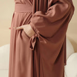 Load image into Gallery viewer, 5-Piece Set Farasha Abaya, Premium Farasha Textured Open Abaya (ABA095)
