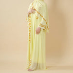 Load image into Gallery viewer, Elegant Crew Neck Long Sleeve Chiffon Abaya Dress with Matching Headscarf (AA230)
