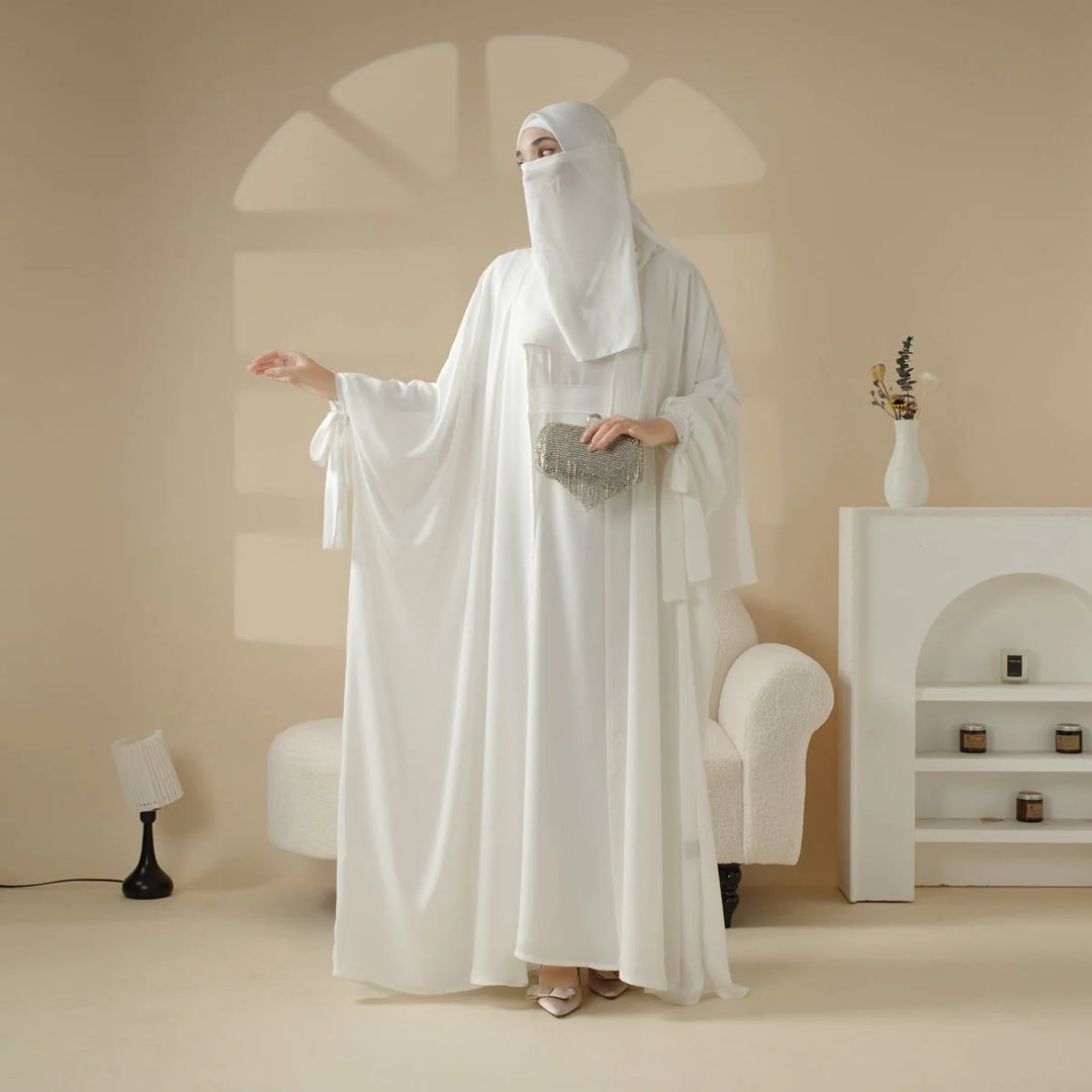 5-Piece Set Farasha Abaya, Premium Farasha Textured Open Abaya (ABA095)
