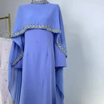 Load image into Gallery viewer, Celestial Rhinestone Abaya with Matching Cape | Luxury 2-Piece Evening Abaya Dress (AA251)
