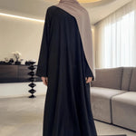 Load image into Gallery viewer, Elegant Pleated Georgette Maxi Dress Abaya | Long Sleeve Modest Dress with Hidden Pockets (AA254)
