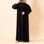 Load image into Gallery viewer, Elegant Pleated Georgette Maxi Dress Abaya | Long Sleeve Modest Dress with Hidden Pockets (AA254)
