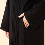 Load image into Gallery viewer, Elegant Pleated Georgette Maxi Dress Abaya | Long Sleeve Modest Dress with Hidden Pockets (AA254)
