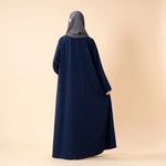 Load image into Gallery viewer, Elegant Pleated Georgette Maxi Dress Abaya | Long Sleeve Modest Dress with Hidden Pockets (AA254)
