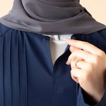 Load image into Gallery viewer, Elegant Pleated Georgette Maxi Dress Abaya | Long Sleeve Modest Dress with Hidden Pockets (AA254)
