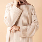 Load image into Gallery viewer, Elegant Pleated Georgette Maxi Dress Abaya | Long Sleeve Modest Dress with Hidden Pockets (AA254)
