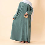 Load image into Gallery viewer, Elegant Pleated Georgette Maxi Dress Abaya | Long Sleeve Modest Dress with Hidden Pockets (AA254)

