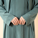 Load image into Gallery viewer, Elegant Pleated Georgette Maxi Dress Abaya | Long Sleeve Modest Dress with Hidden Pockets (AA254)
