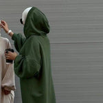 Load image into Gallery viewer, Hooded Sweatshirt Abaya | Hoodie Abaya With Pockets (AA125)

