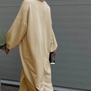 Hooded Sweatshirt Abaya | Hoodie Abaya With Pockets (AA125)