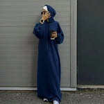Load image into Gallery viewer, Hooded Sweatshirt Abaya | Hoodie Abaya With Pockets (AA125)
