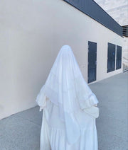 Umrah Special White Abaya & Khimar Set
