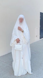 Load image into Gallery viewer, Umrah Special White Abaya &amp; Khimar Set
