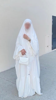 Umrah Special White Abaya & Khimar Set