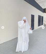 Umrah Special White Abaya & Khimar Set