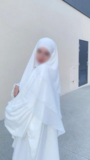 Umrah Special White Abaya & Khimar Set