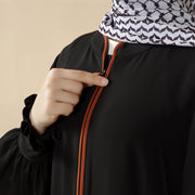 Modest Pullover Abaya with Palestinian Embroidery, Elegant Ruffled Cuff Maxi Dress (AA141)