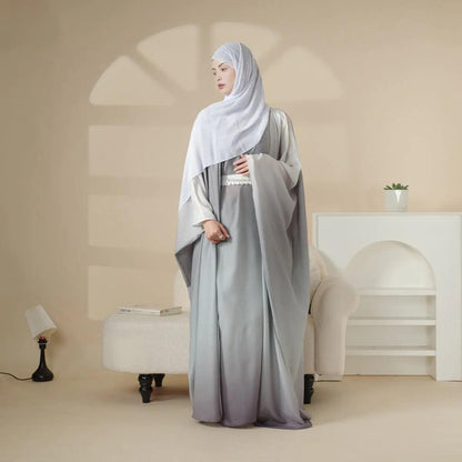 Glitter Gradient Polyester Abaya Set 4-Piece (ABA036)