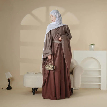 Glitter Gradient Polyester Abaya Set 4-Piece (ABA036)