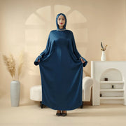 Kaftan Batwing Sleeve Luxury Satin Diamond Abaya 2-Piece Set (AA121)