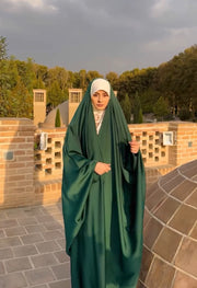 Green Irani Sleeves Chadar - Nida Matte Fabric