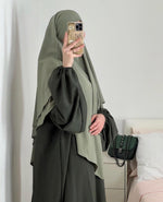 Load image into Gallery viewer, Olive Shade Abaya &amp; Khimar Set
