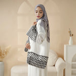 Load image into Gallery viewer, Palestinian Keffiyeh-Inspired Abaya with Matching Crossbody Bag (AB131)
